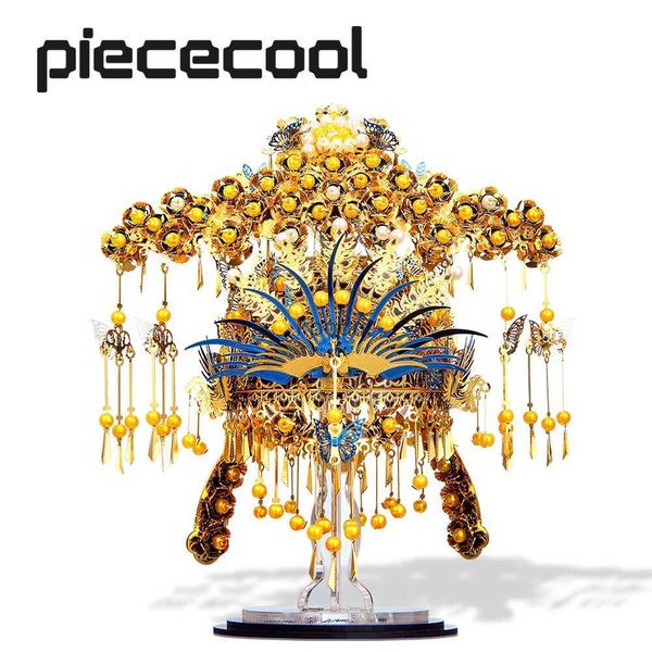 Ferramentas de artesanato Piececool Model Building Kits Phoenix Coronet 3D Metal Puzzle Jigsaw DIY Toys para Adultos Adolescentes Cérebro Teaser YQ240119