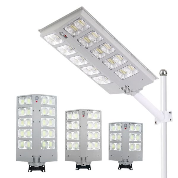 Lampioni stradali 600W 800W 1000W LED Lampione stradale solare Sensore di movimento Lampada di sicurezza per giardino esterno con palo retrattile Illuminazione stradale