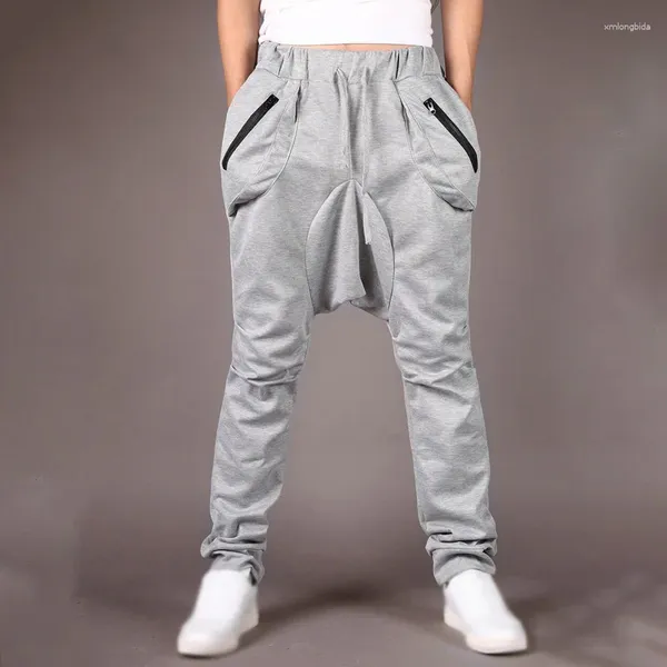 Pantaloni da uomo Pantaloni sportivi Vita bassa Danza Pantaloni larghi Pantaloni con cerniera larghi Tasca alta in puro colore