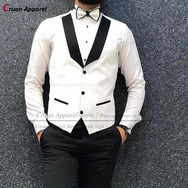 Gilet Ultimo abito da uomo formale da sposa di moda Gilet Gilet Giacca senza maniche Scialle sottile su misura Risvolto Sposo Best Man Tuxedo