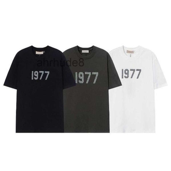 Moda giyim tasarımcısı tees tişörtler sisler sezon 8 çift iplik essen yeni çatlak flock 1977 kısa kollu erkeklerin gevşek yuvarlak boyun t-shirt trend 30ol