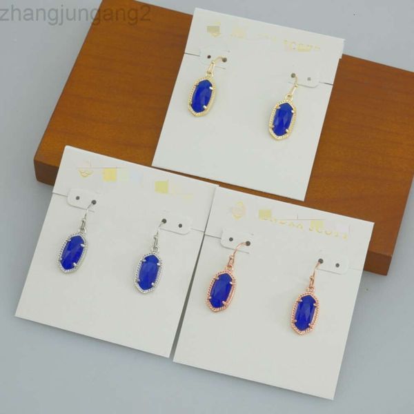 Designer Kendrascott Neclace Jóias ke Jóias Oval Cats azuis Earros de pendente de pedra Earrings Brincos de Earhooks