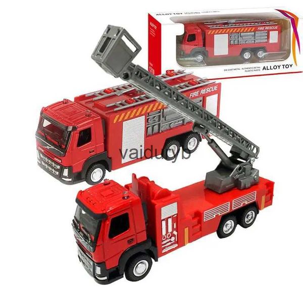 Kit di costruzione di modelli Camion dei pompieri per bambini per ragazzi e ragazze Camion dei pompieri pullback Camion giocattolo con potenza di attrito Autoscala portatile Camion dei pompierivaiduryb