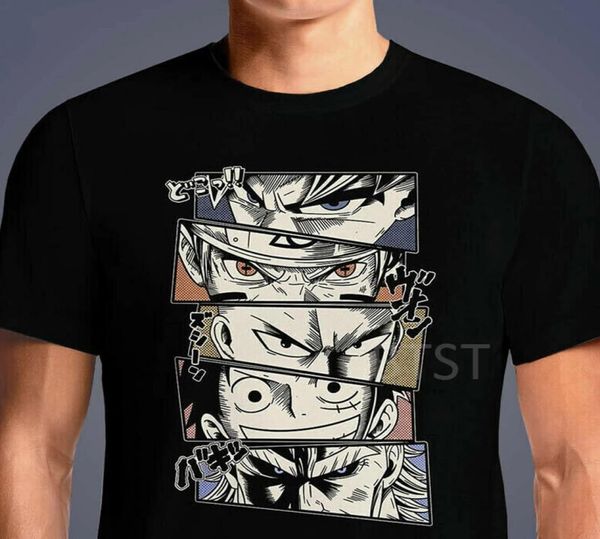 Anime All Might One Punch Man Divertente Maglietta Nera Harajuku Ullzang Maglietta Moda Magliette Giapponesi Tops2049352