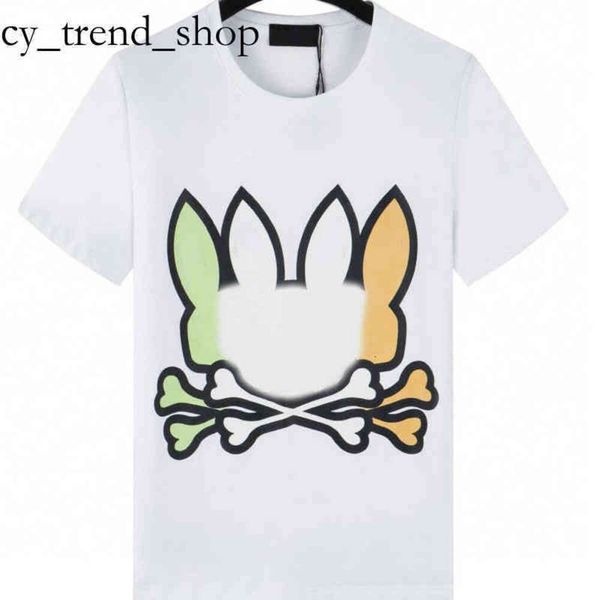 Bad Bunny Camisa Marca Homens T-shirts Crânio Coelho Padrão Top Algodão O-pescoço Manga Curta Camiseta Impressão Ghost Rabbit Polo Camisa Verão Tee Luxo Designer Physcho Bunny 80