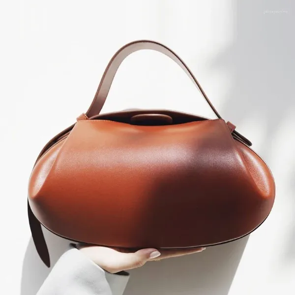 Abendtaschen England-Stil Bowling für Frauen Luxus-Designer-Handtaschen Geldbörsen 2024 in PU-Top-Griff Plissee-Dekoration kleine Schulter