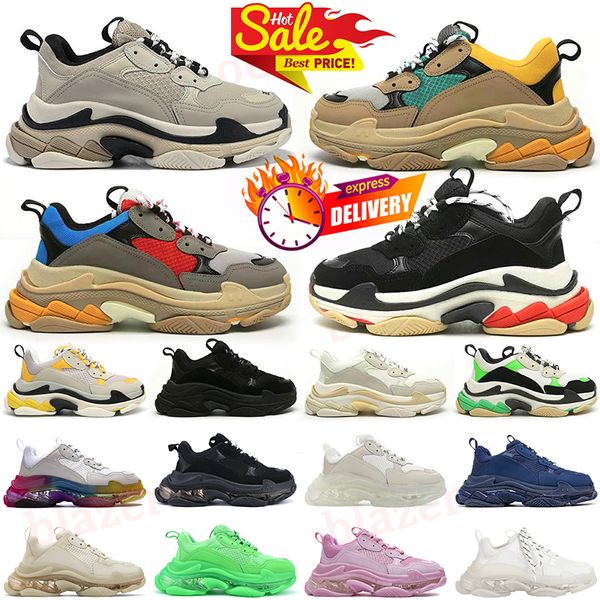 2024 Arrivo scarpe casual triple s Parigi 17FW Mocassini con piattaforma di marca Neon Verde Nero Bianco Rosso Giallo Tripler sneakers uomo donna OG Vintage Gomma Branding DHgate