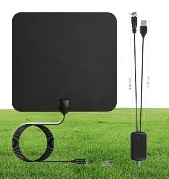 Antenna HDTV TV digitale HD Portata 80 miglia Skywire TV Indoor 1080P 4K Cavo coassiale da 16 piedi Installazione semplice Alta ricezione amplificata9477296