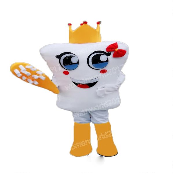 Sapatos amarelos dente mascote traje simulação personagem dos desenhos animados roupas terno adultos tamanho outfit unisex aniversário natal carnaval fantasia vestido