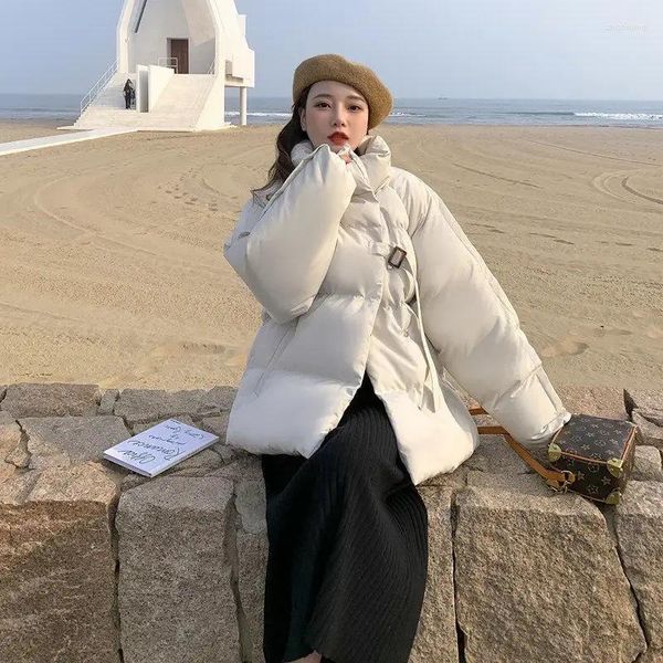 Trench da donna Giacche nere da donna Imbottitura spessa Cappotto da donna imbottito trapuntato corto Piumino d'anatra Corto Inverno Esterno Gioventù Corea di lusso