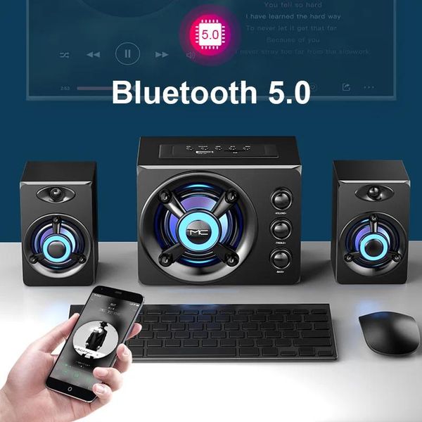 Динамики Bluetooth-динамик USB Проводной модный настольный компьютер для стерео музыкального плеера сабвуфер звуковой коробки ПК