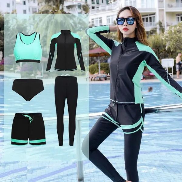 Kadın erkek mayolar aile eşleşen rashguard uzun kollu pantolonlar sörf ayrı kızlar erkekler spor mayo çocuk plaj takım elbise