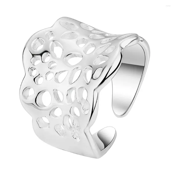 Cluster Anéis AR1226 Atacado Prata Cor Moda Jóias Para Meninos Meninas Mulheres Homens S925 Sterling Charms