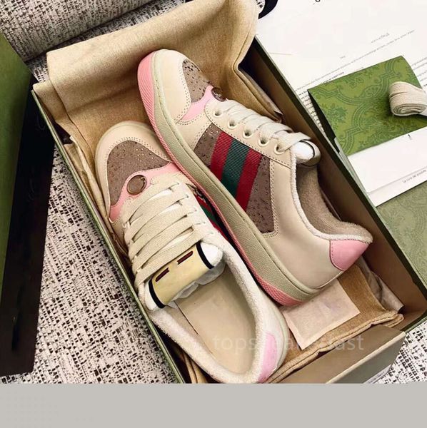 Neue Paar-Sneaker, flache Retro-Sneaker, Screener-Schuhe, klassisch, grün, blau, rosa, Strass-Streifen, Low-Top-Leder-Tennisschuhe