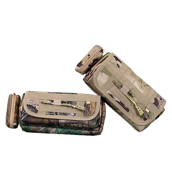 Verde camo camuflagem impressão lápis caso saco caneta titular bolsa escola escritório marcador organizador de mesa armazenamento de papelaria para crianças, estudantes 122268