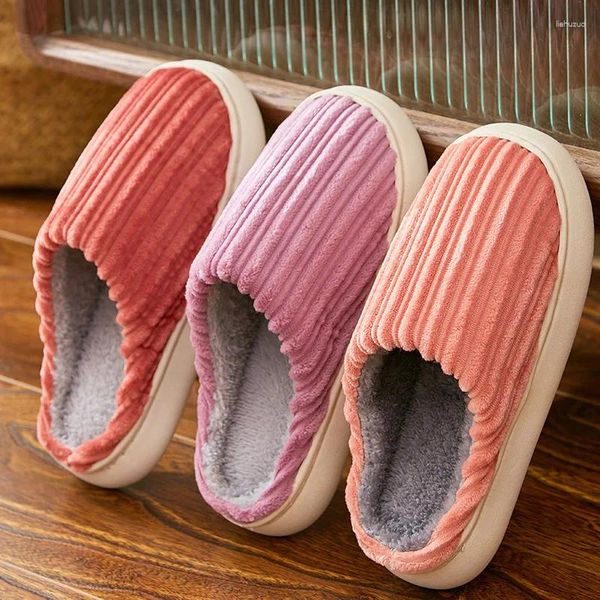 Hausschuhe Winter Plüsch Frauen Kurze Hause Baumwolle Schuhe Nähen Indoor Neutral Slipper Warme Flache Einfarbig Pantuflas Mujer