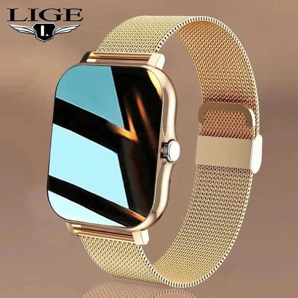 Montres intelligentes LIGE 2023 montre intelligente pour hommes femmes cadeau plein écran tactile sport Fitness montres Bluetooth appels numérique Smartwatch montre-bracelet