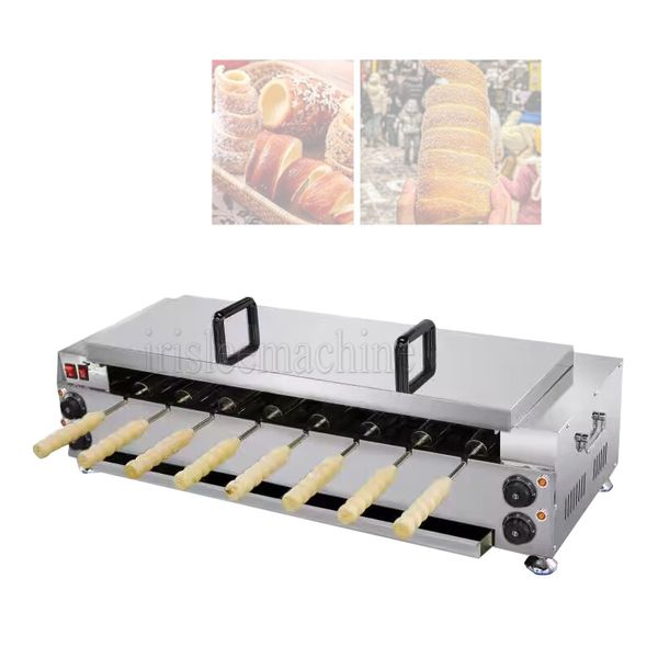 220v 110v chaminé bolo forno rolo grill máquina de aço inoxidável pão rolo sorvete cone kurtos kalacs waffle maker