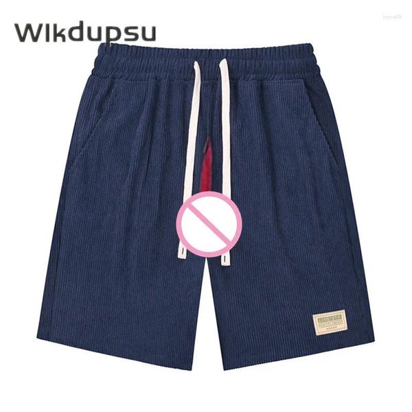 Männer Shorts Sexy Unsichtbare Doppel Reißverschlüsse Geöffneter Gabelung Hosen Casual Strand Männliche Turnhalle Basketball Mann Erotix Kleidung Plus Größe