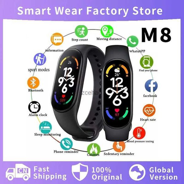 Orologi intelligenti Smart Watch M8 Uomo Donna Smartband Smartwatch Fitness Heart Rate Tracker Pressione sanguigna Sport Bracciale intelligente per Band 8