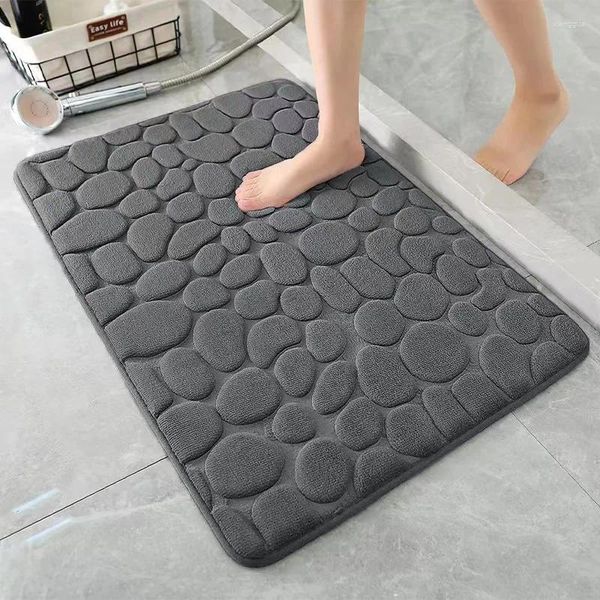 Halılar Mat Slip Slip Cobblestone Kabartmalı Banyo Banyosu Yıkama Havzası Küvetinde Yan Kat Hafızalı Köpük Duş Odası Kapattı