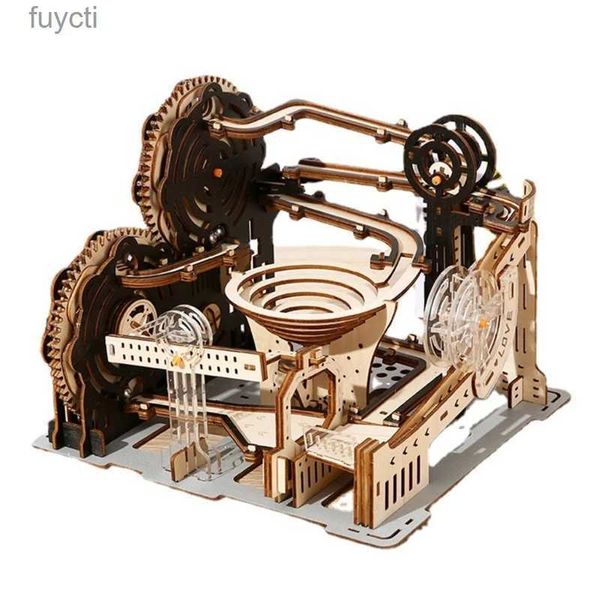 Arti e mestieri Marmo in legno Città notturna Puzzle 3D Giocattolo artigianale Fai da te Modello meccanico Set da costruzione per bambini Regalo di Capodanno per adulti YQ240119