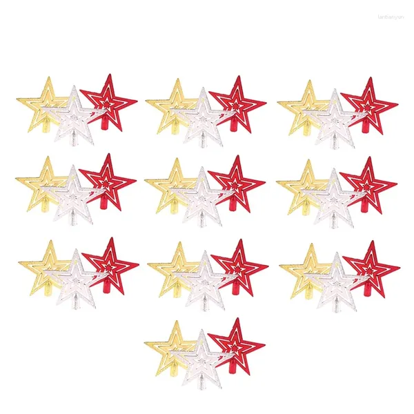 Dekoratif Çiçekler 30 PCS Yıldız Asma Tatil El Sanatları 5 Pointed Dekorasyon Kolye Pentagram Çelenk Parçaları