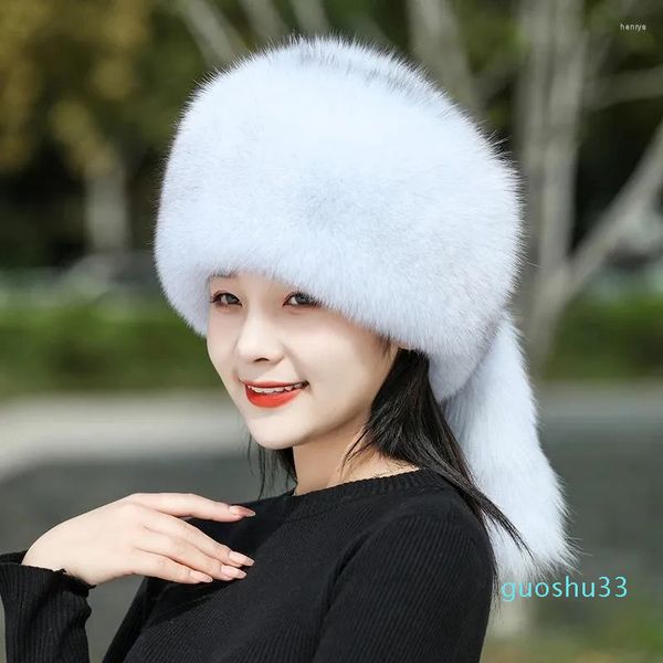 Berretti Berretti di pelliccia Protezione invernale per le orecchie per bambini Visone Mongolia Nord-est in pelle calda ispessita