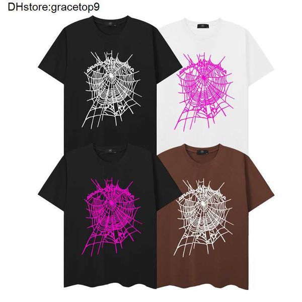 B8VV Örümcek Web Erkekler T-Shirt Tasarımcısı Sp5der Kadın Tişörtleri Moda 55555 Kısa Kollu Arach NY Fobi Gevşek Teen Çift Modeli Yuvarlak Boyun