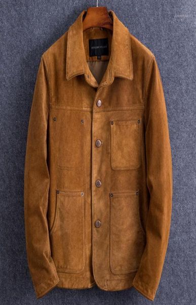 Men039s couro falso dhl jaqueta genuína plus size casaco de camurça homem primavera outono fino ajuste natural3950570