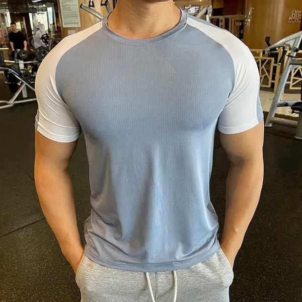 Vêtements de jogging Hommes Courir T-shirt à manches courtes T-shirt à séchage rapide Homme Gym Fitness Bodybuilding jogging Tees Tops Spandex élastique ClothingH24119