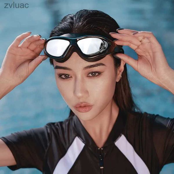 Tauchzubehör Professionelle Schwimmbrille Wasserdichte Beschichtung Klare doppelte Antibeschlag-Schwimmbrille Anti-UV-Männer Frauen Brillen mit Etui YQ240119