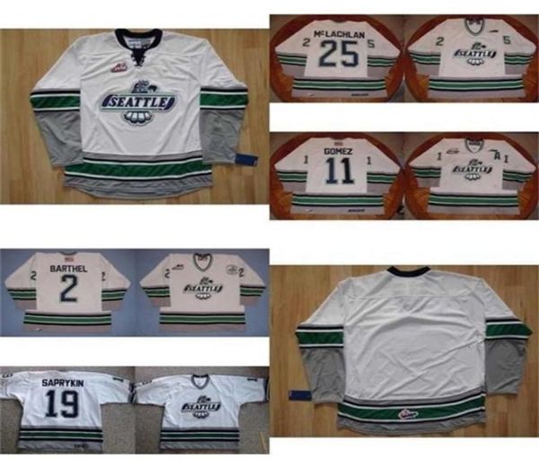 CeUF Custom Mens Womens Kids WHL Seattle Thunderbirds 19 Oleg Saprykin 11 Robin Gomez 2 Clayton Barthel Ice Hockey Jerseys Goalit 4569355