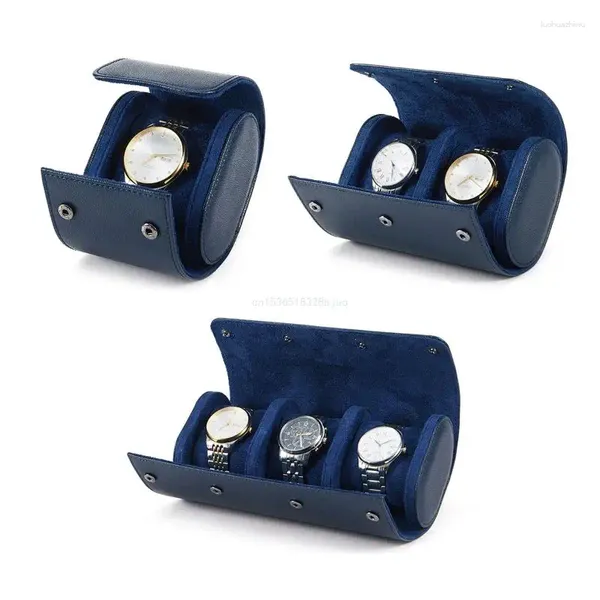 Caixas de relógio de jóias saco de armazenamento botão embalagem caixa mecânica presente de viagem para homens dropship