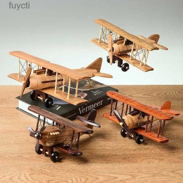 Kunst und Handwerk, kreative Retro-Flugzeugmodell-Dekorationen aus Holz, Heimtischplatten, Flugzeugmodelle, dekoratives Kunsthandwerk, Partygeschenke, Heimdekoration, YQ240119