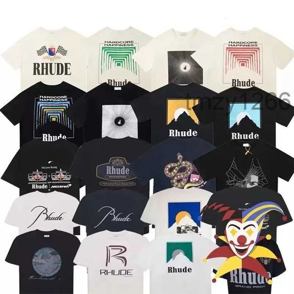 Rhude Heren T-shirt Designer Voor Mannen Dames Shirts Mode T-shirt Met Letters Casual Zomer Korte Mouw Tees Vrouw kleding 41R3