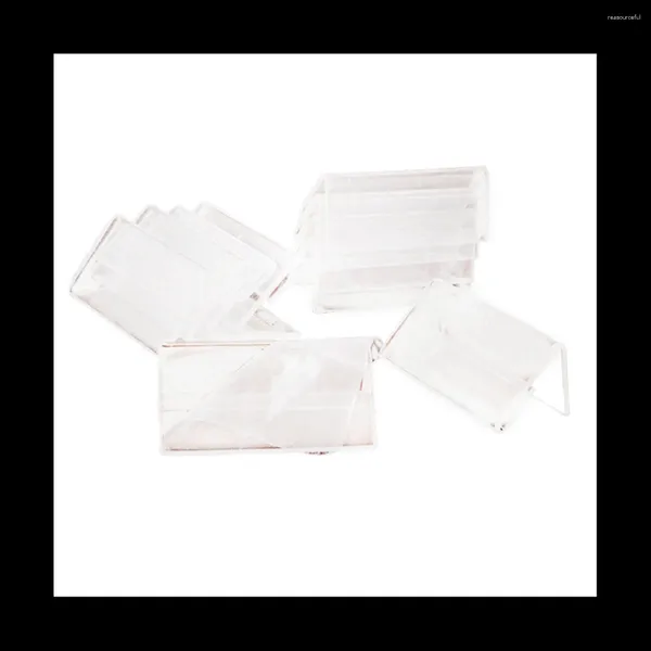 Küchenaufbewahrung 50 Stück transparenter Beschilderungskartenhalter Poster Kunststoff Mini-Etikett Acryl-Displayständer 2 x 4 cm