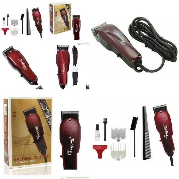 Aparador de cabelo 8110 Blading Clippers Metal Cabelos Clipper Trimmers Elétrico Navalha Homens Cabeça de Aço Barbeador Vermelho UE Reino Unido Plug Entrega P Dh5Wx