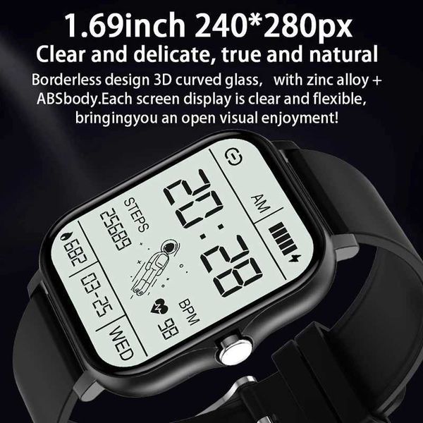 Relógios inteligentes 2023 Nova Chamada de Resposta Bluetooth Relógio Inteligente Homens 1.69 Full Touch Dial Chamada Rastreador de Fitness IP67 À Prova D 'Água Smartwatch Homem Mulheres L2401
