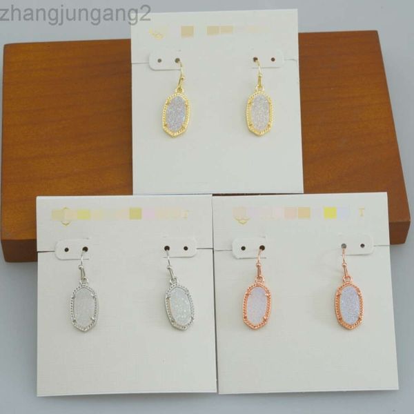 Designer Kendrascott Neclace Jóias Ke Jóias Lee Oval Branco Cristal Dente Pedra Brincos Pingente Earhooks