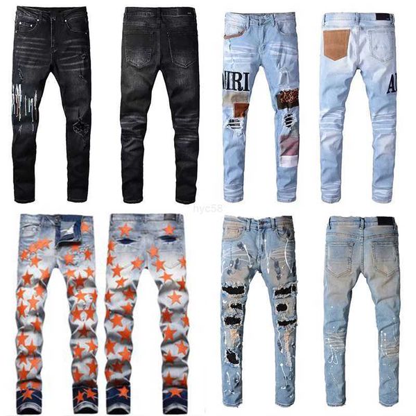 Jeans da uomo Jeans viola firmati Pantaloni denim Jeans viola da uomo Designer Jean Pantaloni da uomo Dritto Retro Streetwear Pantaloni sportivi casual Designer Joggers Pant