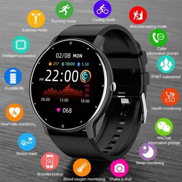 Relógios inteligentes ZL02D Homens Relógio Inteligente Tela de Toque Completa Esporte Fitness Tracker IP68 À Prova D 'Água Bluetooth Smartwatch para Homens Mulheres Smartphone 2023