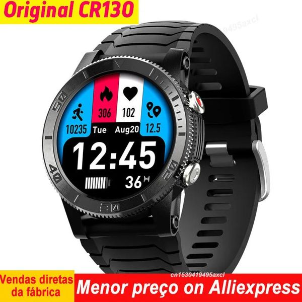 Relógios originais cr130 relógio inteligente masculino gps esportes 1.32 amoled display freqüência cardíaca spo2 vo2 max estresse resistente à água 50m smartwatch