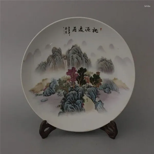 Pratos de estilo chinês de parede decorativa penduramento de pratos de porcelana Art Plate Home EL Studio Decoração
