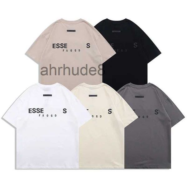 Herren-T-Shirts, Sweat-T-Shirt, T-Shirt, Silikon-Beflockung, Buchstabendruck für Männer und Frauen, 100 % Baumwolle, kurze Ärmel, High-Street-Größe S-XL, Ess-Qualität SNUU