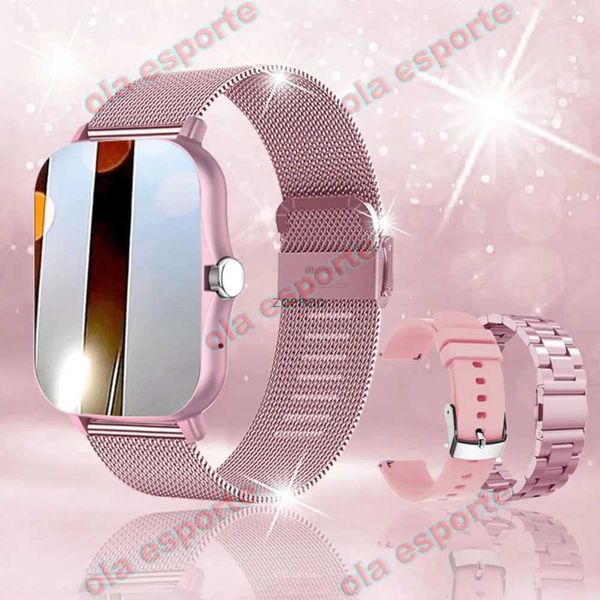 Relógios inteligentes novos + 3 peças pulseiras relógio inteligente mulheres homens smartwatch esportivo relógio inteligente para android ios rastreador de fitness com chamada bt música frequência cardíaca