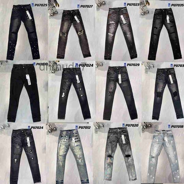 Jeans viola Pantaloni denim Mens Designer Jean Pantaloni da uomo Qualità di fascia alta Design dritto Retro Streetwear Pantaloni sportivi casual Pantaloni da jogging Pant ZZ3N