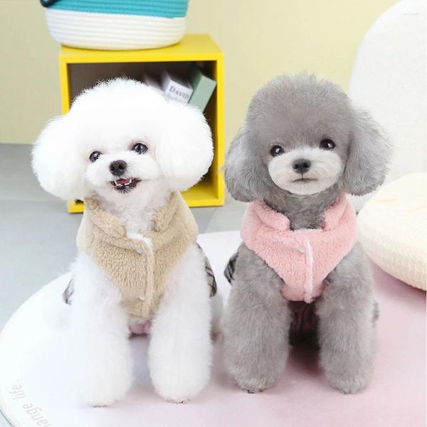 Vestuário para cães Pet Plush Saia Inverno Quente Bonito Desenho Animado Urso Branco Vestido Confortável Suprimentos Casuais
