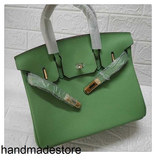 Borsa in platino Tote in pelle 2024 Pelle di vacchetta verde frutta Logo originale da donna alla moda e versatile