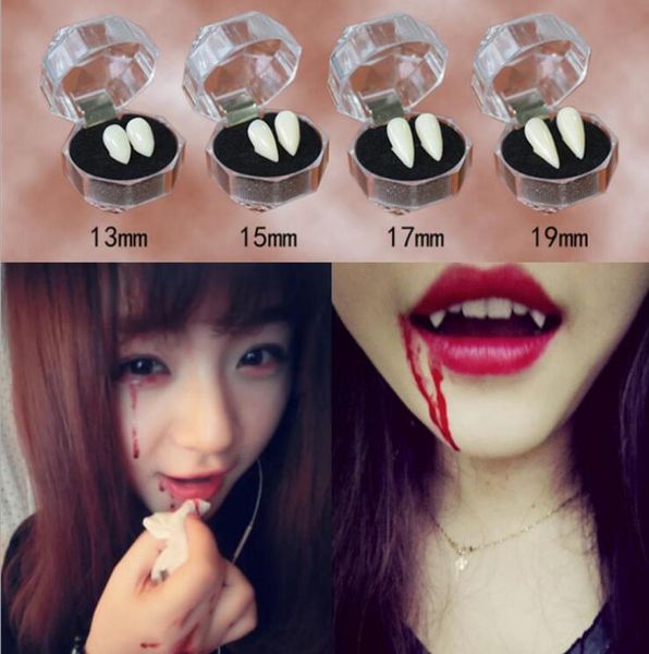 Acessórios de fantasia Horrível Divertido Palhaço Vestido Dentes de Vampiro Festa de Halloween Dentaduras Adereços Zumbi Diabo Presas Dente com Goma Dental7267642